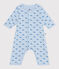 Babies' footless whale-patterned cotton bodyjama TOUDOU blue/ALASKA