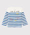 Serge Bloch baby boys'/girls' Breton top MARSHMALLOW white/PERSE blue