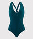 Women's 1-piece swimsuit with crossover back