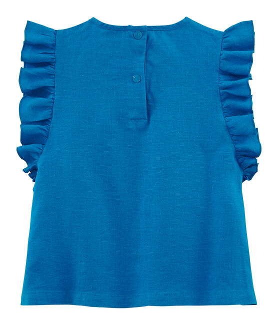 Short-sleeved Linen Blouse RIYADH blue