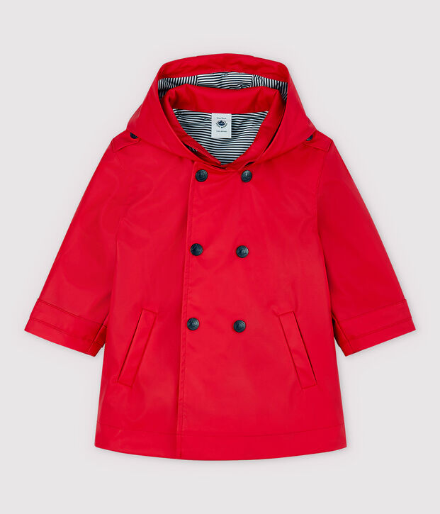 Baby Girls' Polyurethane Trench coat red