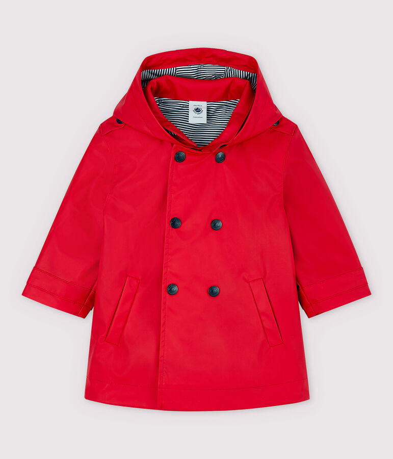 Baby Girls' Polyurethane Trench coat red