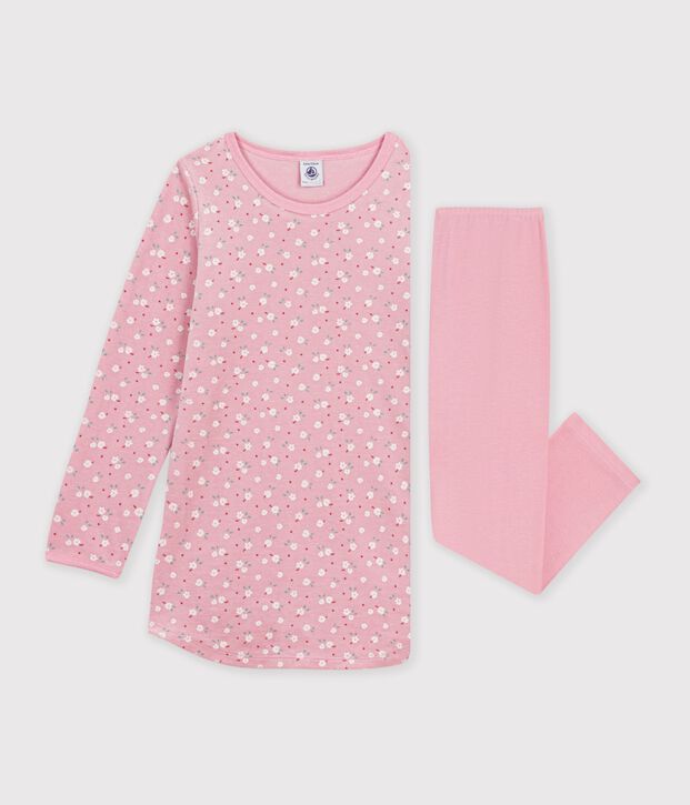 Children's floral velour nightdress and leggings pink/multicolor