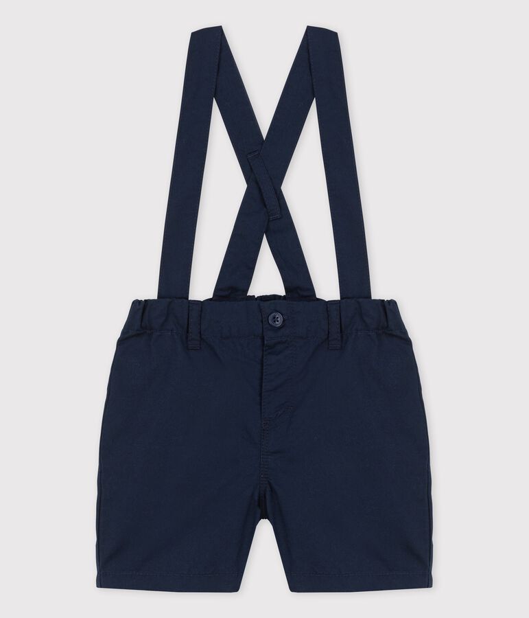 Babies' Cute Serge Shorts With Braces blue