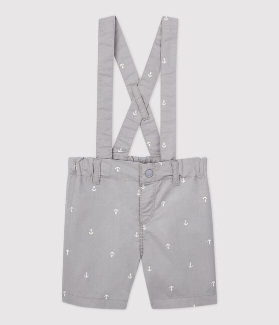Baby Boys' Eye-Catching Serge Shorts and Braces CONCRETE grey/MARSHMALLOW white