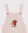 Baby Boys' Long Dungarees in Wool/Nylon/Alpaca Knit FLEUR pink