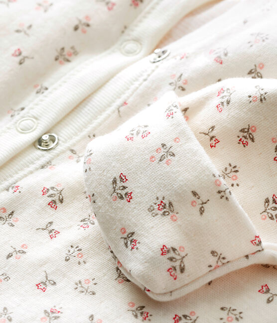 Baby girl's print tubic combi sleepsuit MARSHMALLOW white/MULTICO white