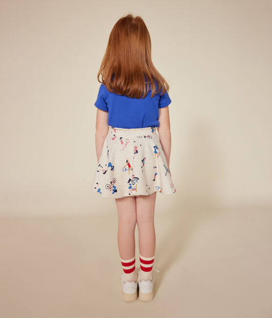 Girls' short-sleeved cotton T-shirt CALVIN blue