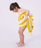 Striped cotton terry beach towel yellow/white