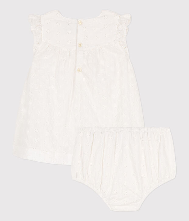 Babies' English embroidery Dress with Bloomers white