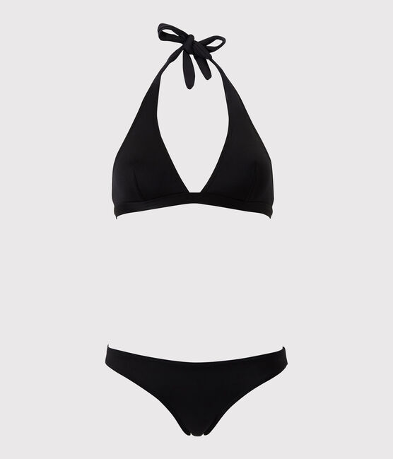 Women's Two-Piece Plain Swimsuit NOIR black