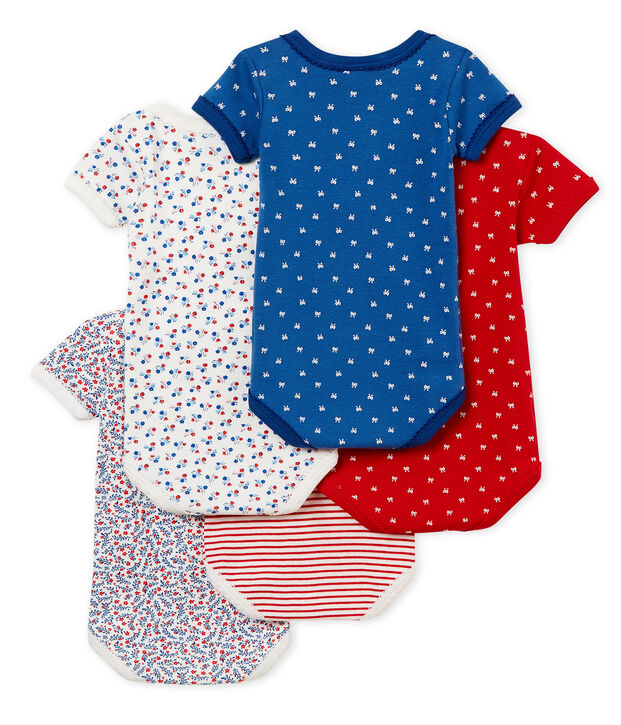 Baby Girls' Short-Sleeved Bodysuit - Set of 5 multicolor
