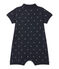 Baby boy's print romper with polo collar SMOKING blue/FETA white