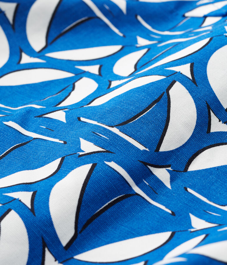 Maxi Tote bag in canvas LAIT white/PERSE blue/MULTICO