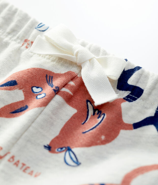 Babies' Fleece Animal Print Trousers beige/multicolor