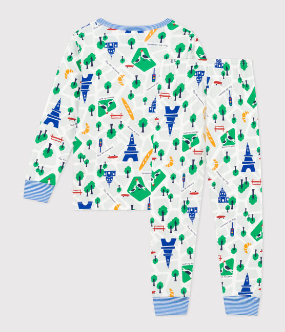 Children's Paris Print Cotton Pyjamas MARSHMALLOW white/MULTICO white