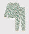 Women's Christmas tree print cotton pyjamas AVALANCHE white/MULTICO