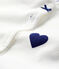 Baby girls-boys' ribbed sleepsuit MARSHMALLOW white/MEDIEVAL blue