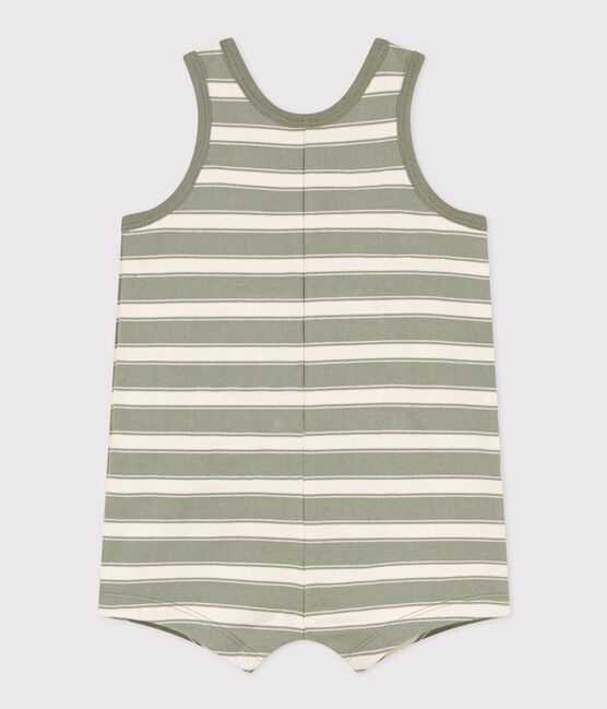 Babies' Sleeveless Thick Striped Jersey Playsuit MARECAGE /AVALANCHE