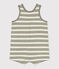 Babies' Sleeveless Thick Striped Jersey Playsuit MARECAGE /AVALANCHE