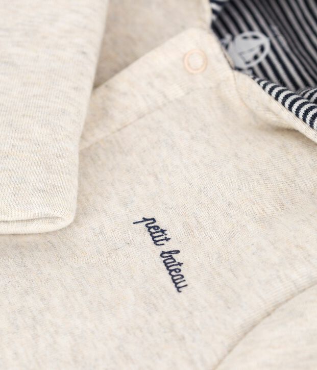 Babies' plain padded jumpsuit with a hood and feet MONTELIMAR CHINE