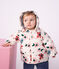 Babies' puffer jacket in animal print polyester Ecru/pink