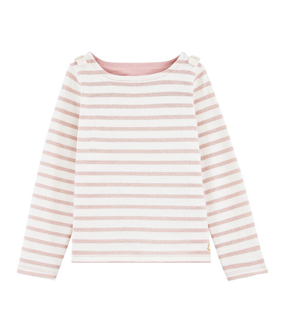 Girl's Sailor Top MARSHMALLOW white/JOLI BRILLANT pink