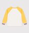 Children's long-sleeved colourblock cotton T-shirt Ecru/multicolor
