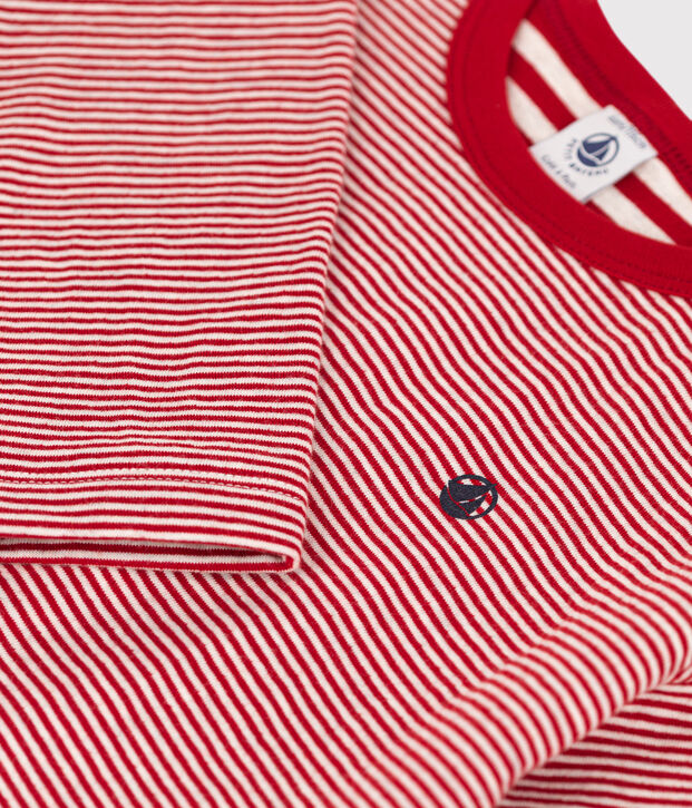 Boys' Long-Sleeved Tube Knit T-Shirt red/beige