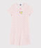 Girls' Pink Spotty Fine Cotton Nightdress MARSHMALLOW white/GRETEL pink