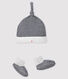 Striped Baby Bonnet and Bootees Set in Tube Knit