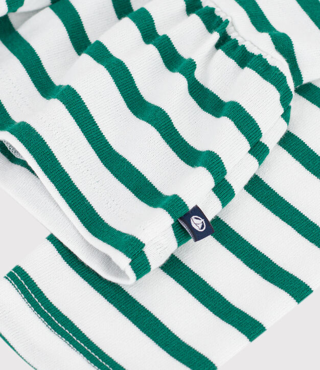 Children's cotton Breton top green/green