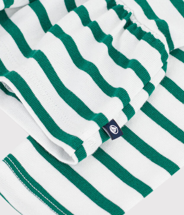 Children's cotton Breton top green/green