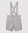 Baby Boys' Eye-Catching Serge Shorts and Braces CONCRETE grey/MARSHMALLOW white