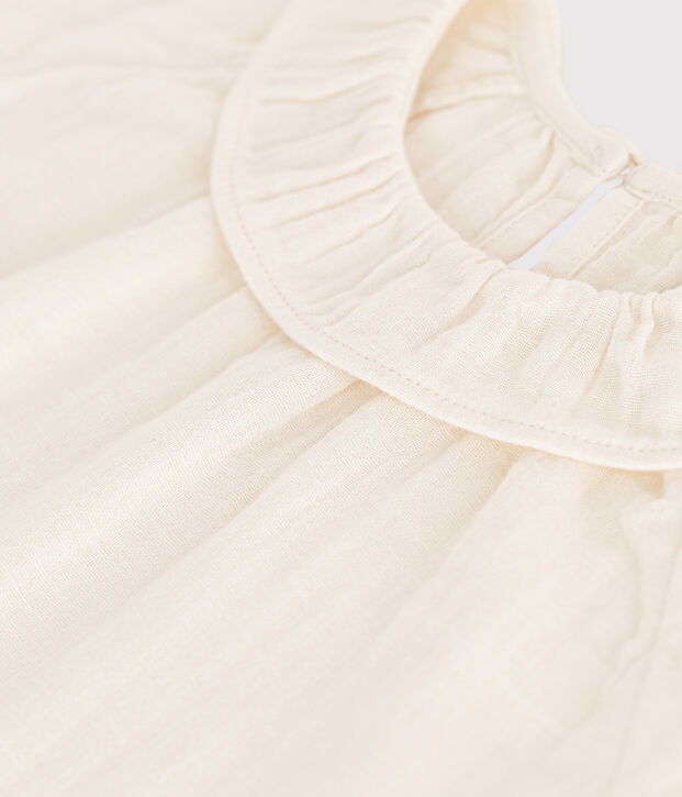 Babies' Short-Sleeved Cotton Gauze Blouse white