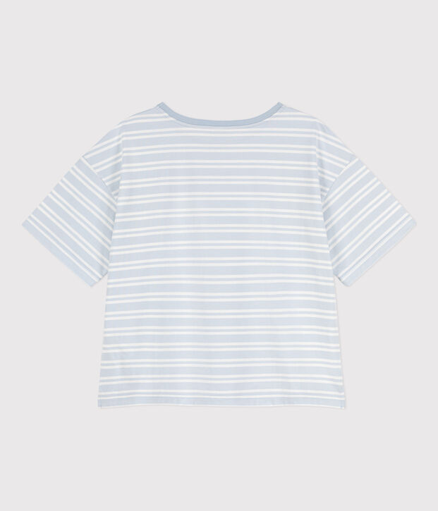 Women's Boxy Cotton T-Shirt blue/white