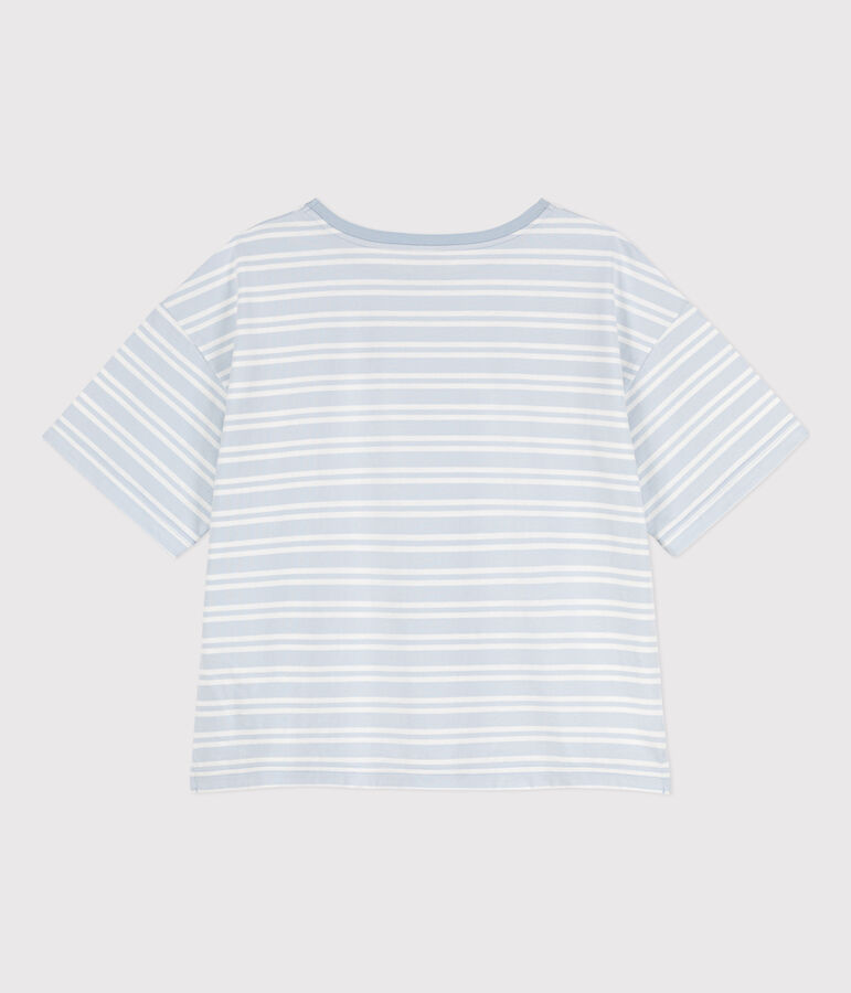 Women's Boxy Cotton T-Shirt blue/white