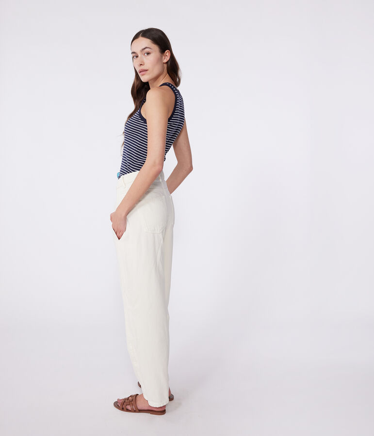 Women's iconic striped cotton tank top blue/white