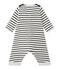 Baby boys' striped all-in-one COQUILLE beige/SMOKING blue