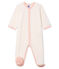 Baby Girls' Velour Sleepsuit MARSHMALLOW white/MINOIS pink