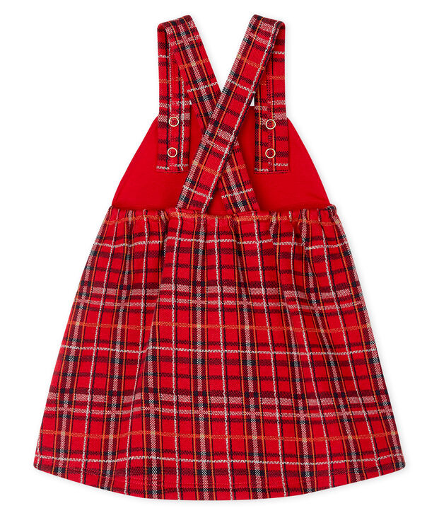 Baby Girls' Checked Dungarees/Dress red/multicolor