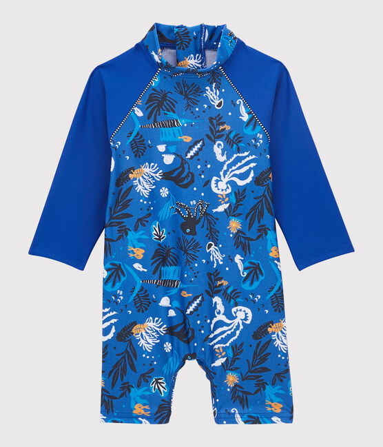Baby Boys' UV-Proof Eco-Friendly Swimsuit SURF blue/MULTICO white