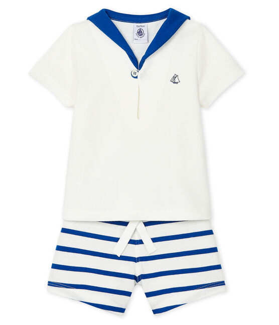 Baby Boys' Clothing - 2-Piece Set MARSHMALLOW white/SURF blue