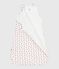 Babies' 3 TOG heart-print corduroy sleeping bag MARSHMALLOW white/TERKUIT red