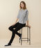 Women's shiny Breton Top MARSHMALLOW white/SMOKING ARGENT BRILLANT