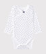 Newborn baby girls' long-sleeved printed bodysuit