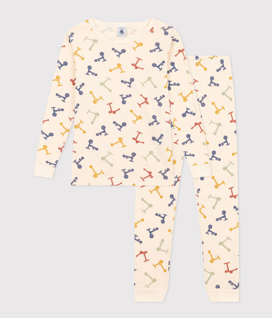 Children's Scooter Print Fitted Cotton Pyjamas AVALANCHE white/MULTICO