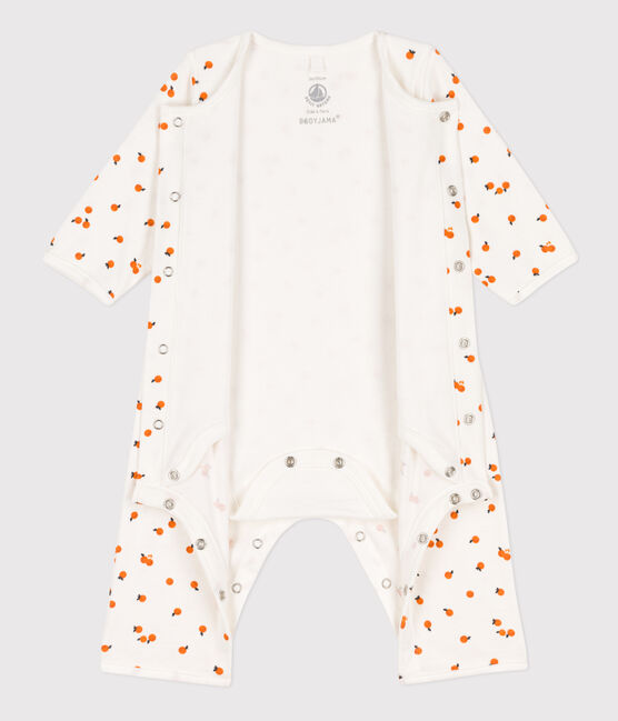 Printed Cotton Bodyjama MARSHMALLOW white/ORANGE
