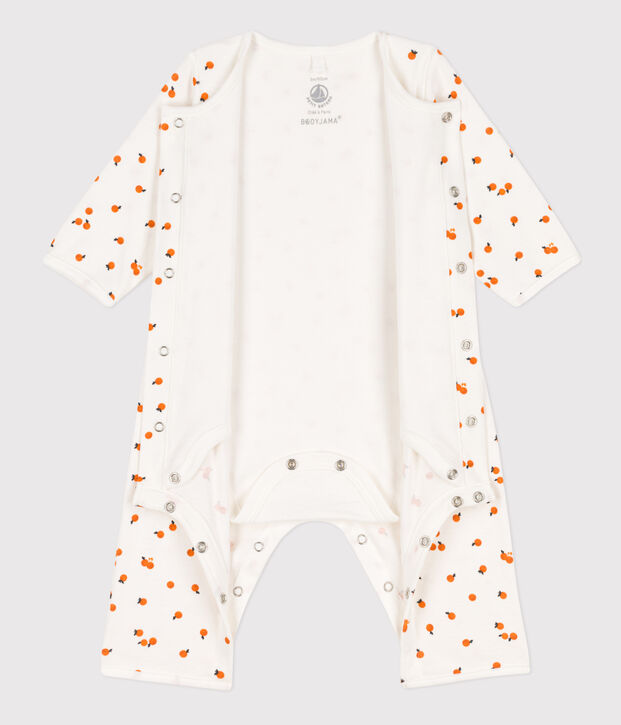 Printed Cotton Bodyjama white/ORANGE