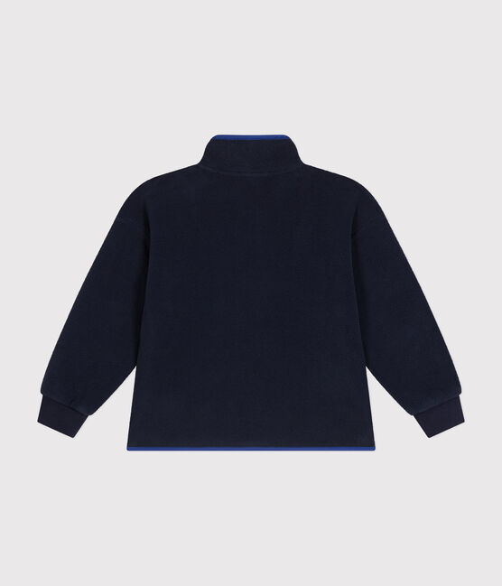 Boy's daytime fleece jacket with a zip SMOKING blue